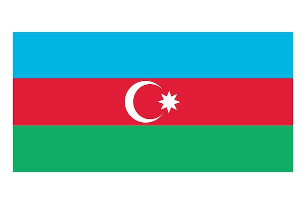 Classic flag Azerbaijan Official flag Azerbaijan with size proportions and original color