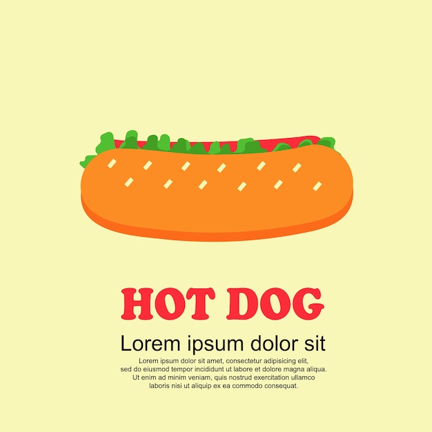 Classic food cartoon set, hot dog