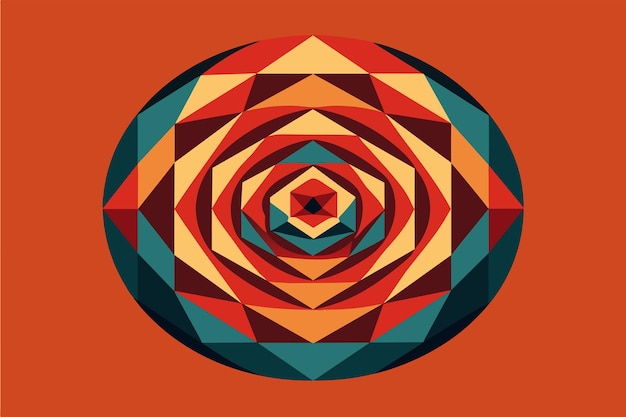 A classic geometric shape eg circle square transformed into a mesmerizing optical illusion