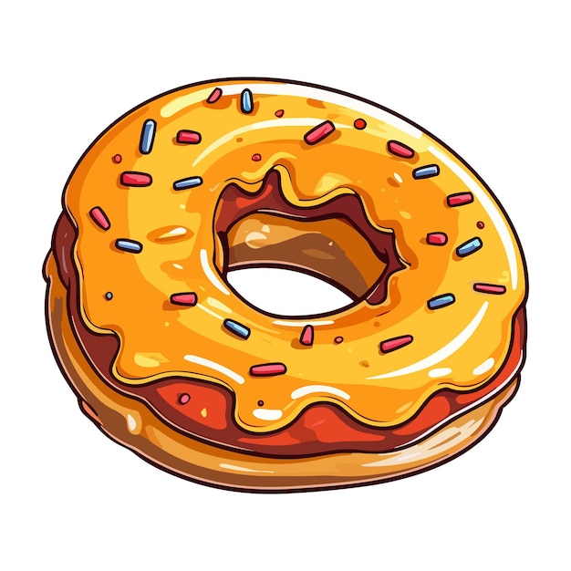 Classic glazed donut clip art illustration