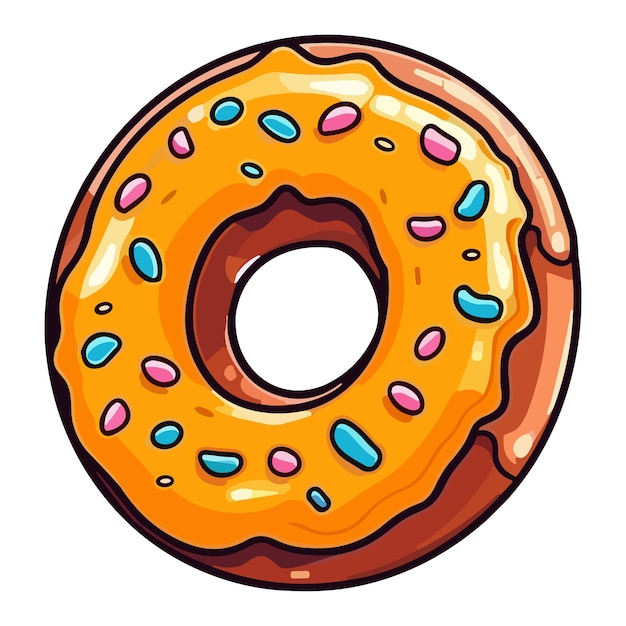Classic glazed donut clip art illustration