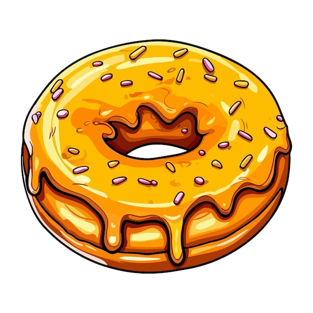 Classic glazed donut clip art illustration