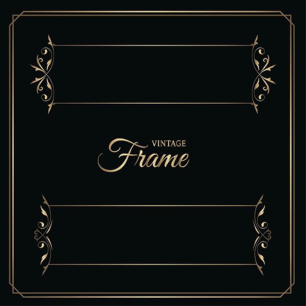 Classic gold frame vector design