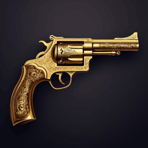 classic_gold_revolver_vector