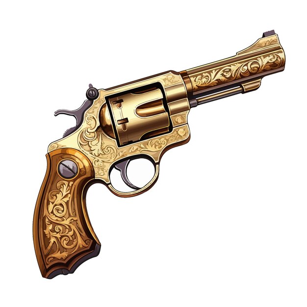 벡터 classic_gold_revolver_vector