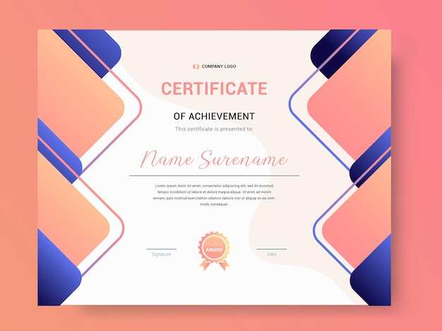 Classic and gradient border certificate design template