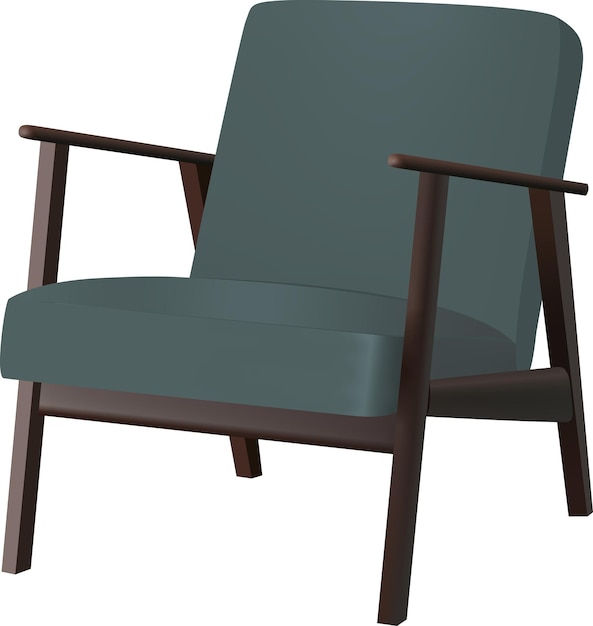 a classic green armchair isolated