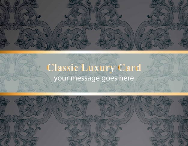 Classic greeting card with baroque ornament