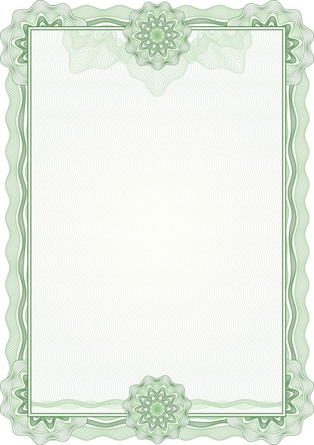 Vector classic guilloche border for diploma or certificate