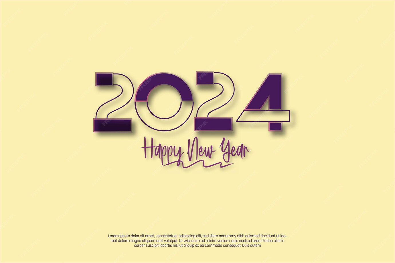Premium Vector Classic happy new year 2024 design with unique and