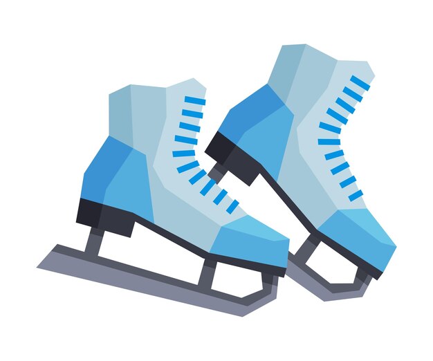 Vettore illustrazione vettoriale di attrezzature sportive invernali per pattini su ghiaccio classici