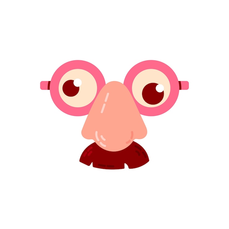 Vector classic joke glasses with a big nose perfect for humor and pranks