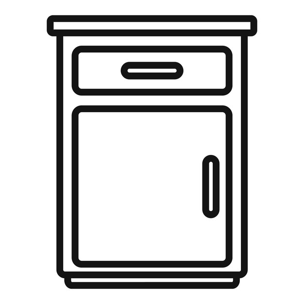 クラシックなキッチン家具アイコン アウトライン ベクトル インテリア デザイン ルーム クック