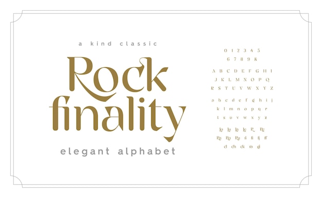 Lettering classico design minimal fashion elegante alfabeto tipografico dalla a alla z e numero