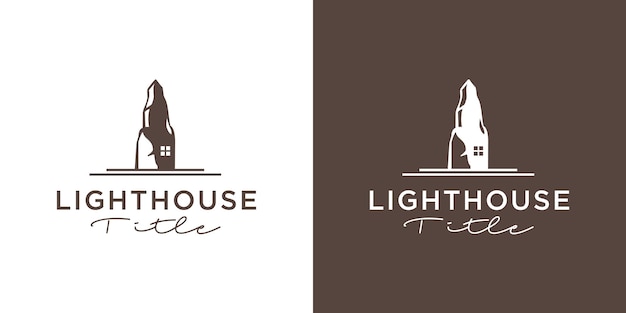 Classic lighthouse shield logo design