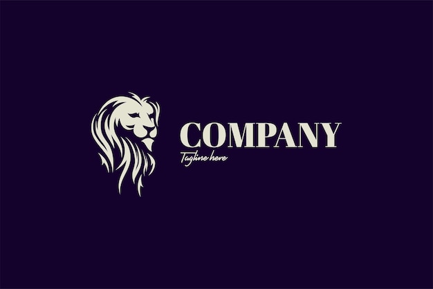 classic lion face logo on dark background