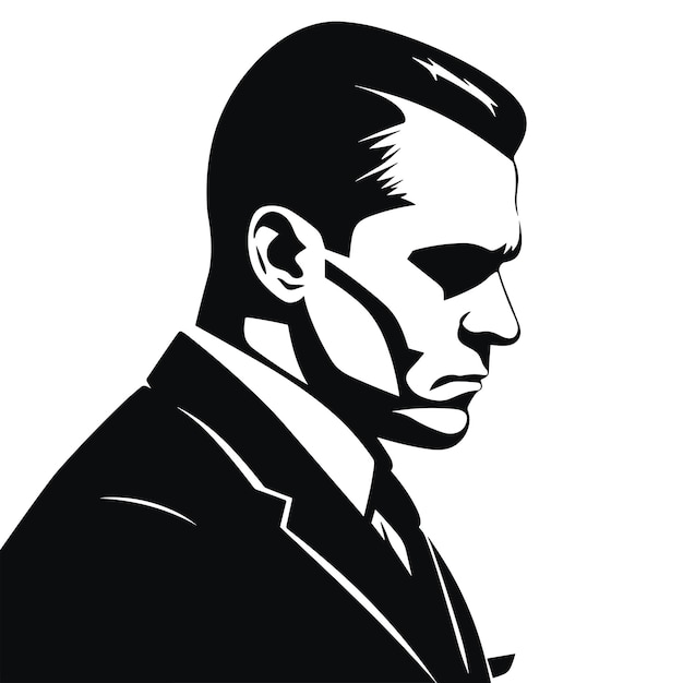 Classic Mafia Boss Profile Vector