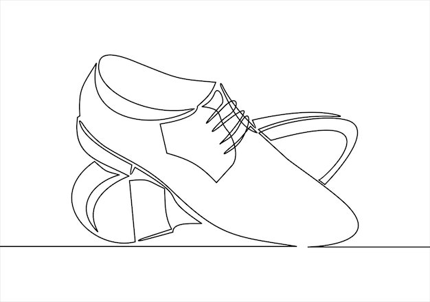 Scarpe classiche da uomo in stile disegno artistico a linea continua.