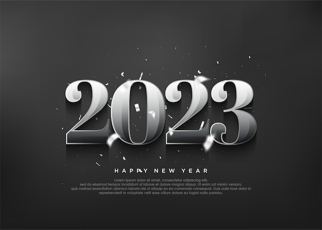 Classic metallic 2023 happy new year greeting for social media post