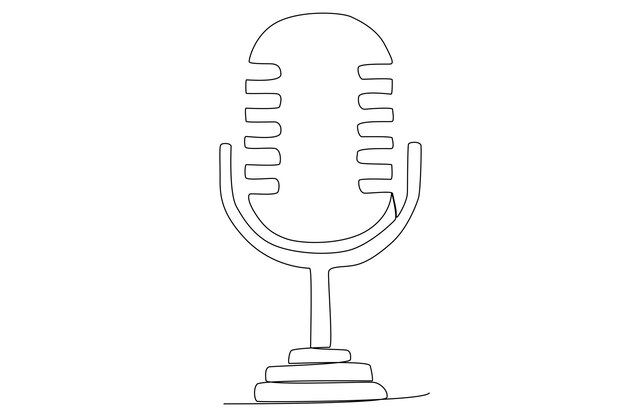 A classic mic for radio broadcasters one line art