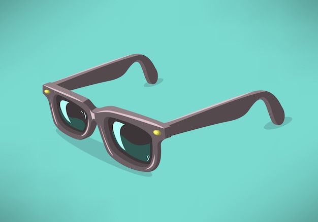 Vector classic model sunglasses on a solid background.