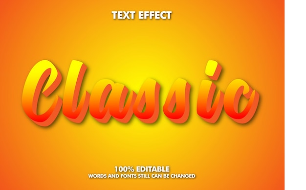 Classic Modern bold 3d typography fancy cartoon editable text effect