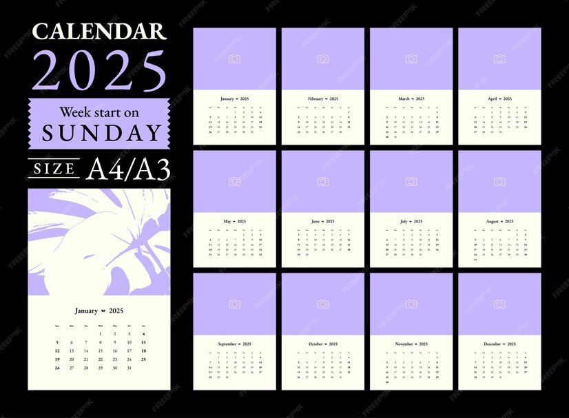 Premium Vector Classic monthly calendar and note for 2025 the week