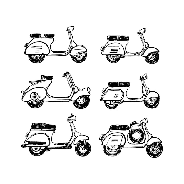 Classic motor illustration pack