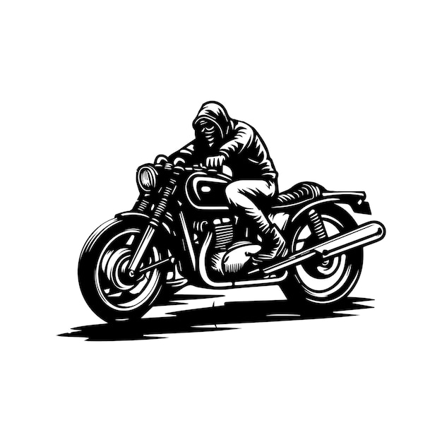 classic motorcycle in black and white vector illustration design