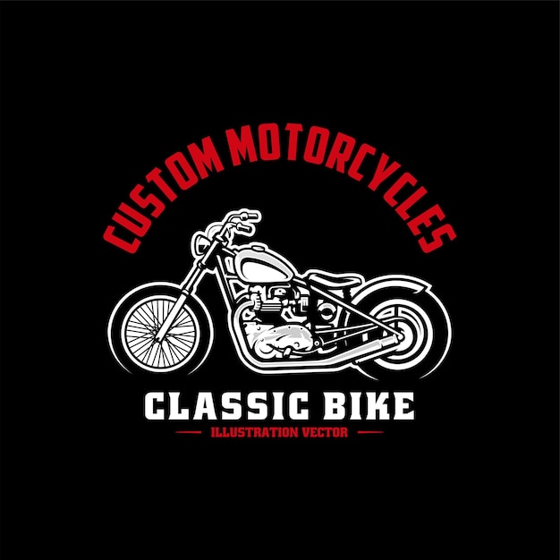 classic motorcycle illustration logo vector