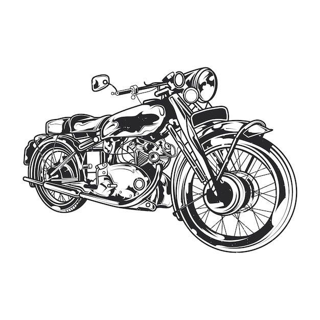 classic motorcycle illustration