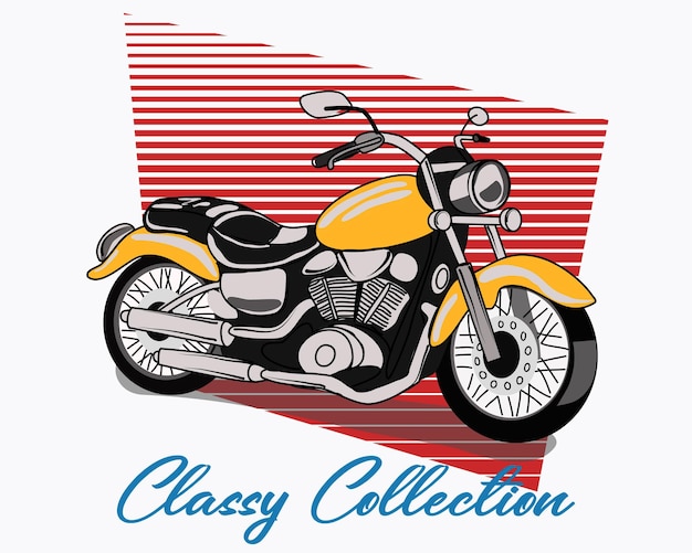 Vector classic motorcycle in vector design illustration 1