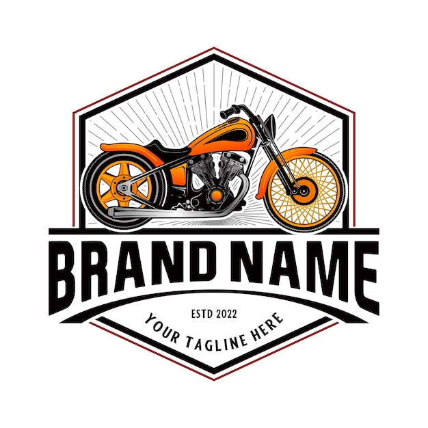 classic motorcycle vector logo. in emblematic style for a motorcycle club or repair shop.