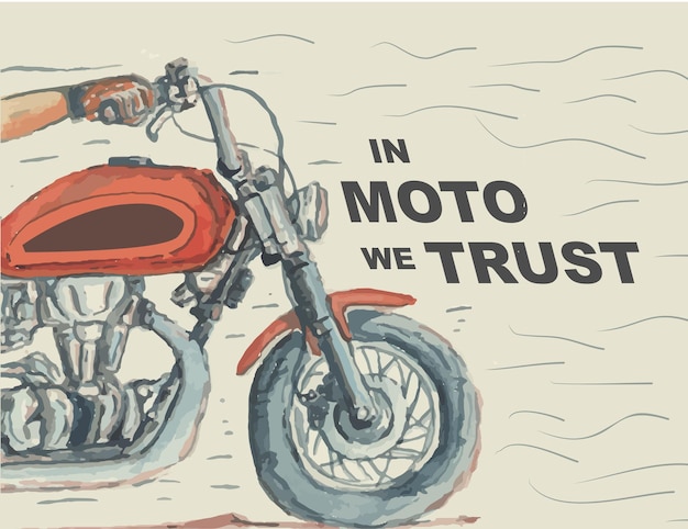 Classic Motorcycle Watercolor