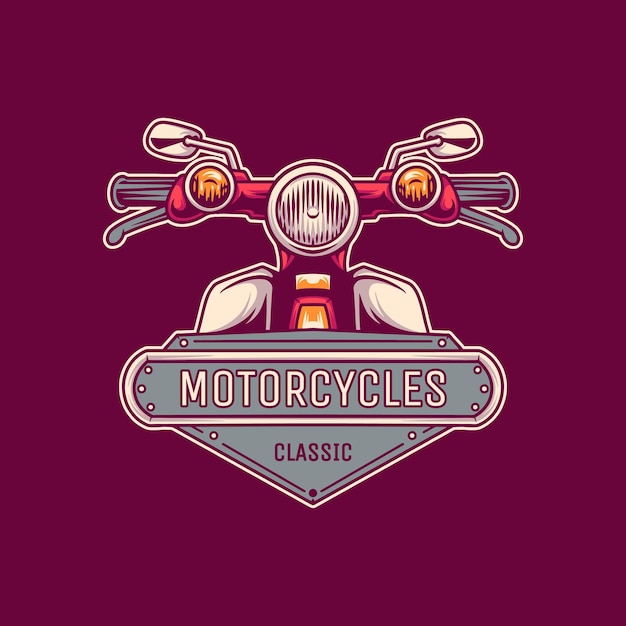 Vector classic motorcycles club logo illustration