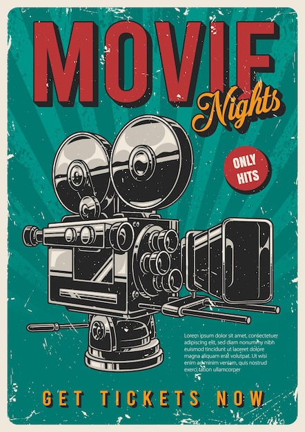 classic movie nights with vintage projector