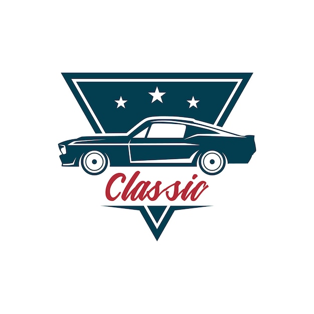 Vector classic muscle car vector labels design vector