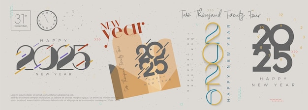 Classic new year banner With numbers 2024 for celebration of happy new year 2024 Premium classic vector background