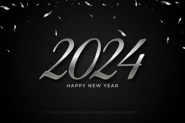 Classic new year numbers in exotic colors 2024 new year celebration banner