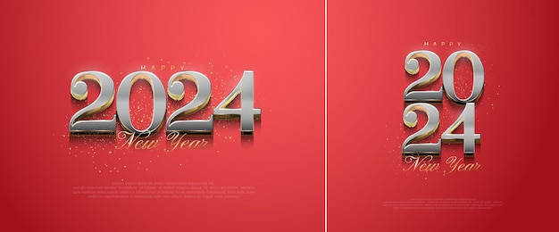 Numero classico 2024 per celebrare il nuovo anno design vettoriale lussuoso ed elegante design vettoriale premium per poster banner calendario e saluti