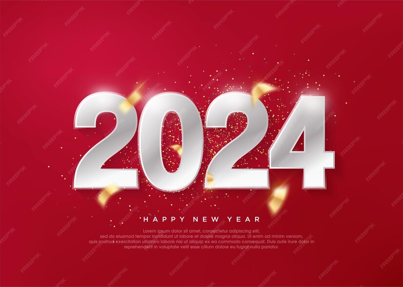 Premium Vector Classic number 2024 congratulations on the 2024 new