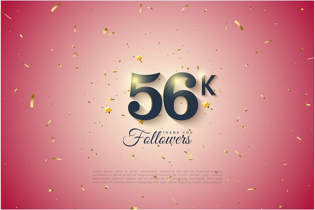 Vector classic numbers in black for 56k followers celebration