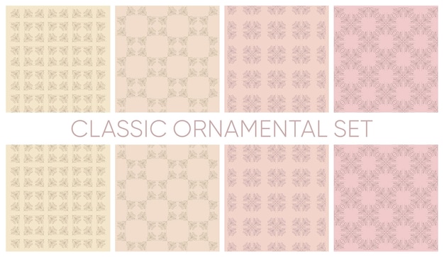 Classic Ornament patroon Collectie Set Wallpaper Achtergrond