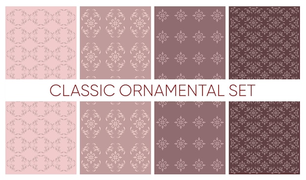 Classic Ornament pattern Collection Set Wallpaper Background 2