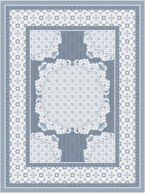 Vector classic ornamental carpet rug design