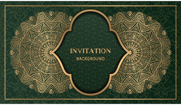 Classic ornamental invitation card with floral ornamental mandala. Luxury vintage background design