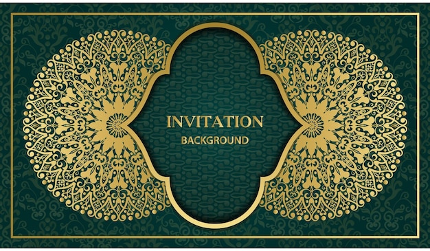 Classic ornamental invitation card with floral ornamental mandala. Luxury vintage background design