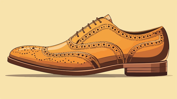 Vector classic oxford male brogues shoes for mens fashion