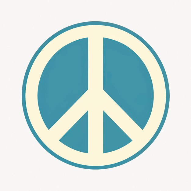 Vector classic peace symbol in blue