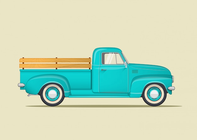 Vector classic pickup truck